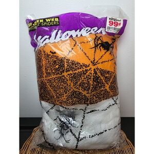 Vintage Halloween Spider Web Giant Spider Web With Plastic Spiders